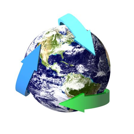 recycle concept isolated on white の写真素材