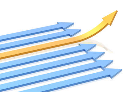Success arrow isolated in the white background の写真素材