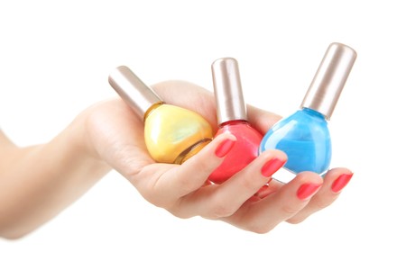 choose the color of nail polish の写真素材