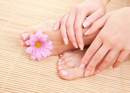 care for beautiful woman legsの写真素材