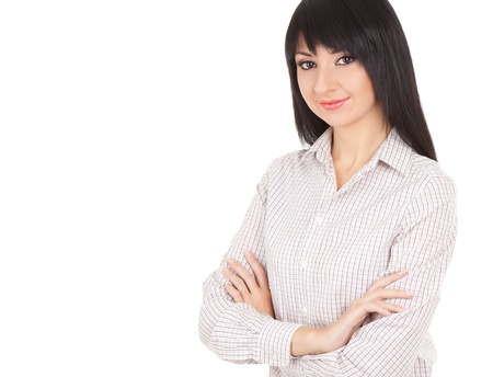 Young business woman isolated on the white background の写真素材
