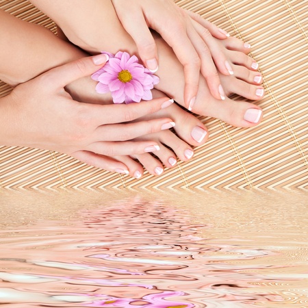 care for beautiful woman legsの写真素材