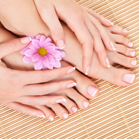 care for beautiful woman legsの写真素材