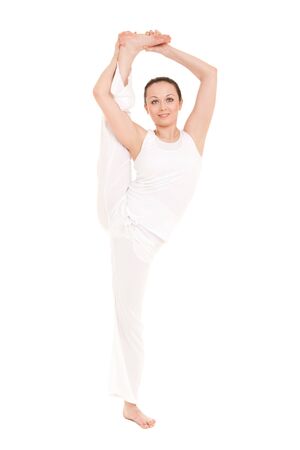 Young woman doing yoga exerciseの写真素材