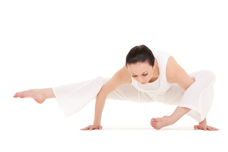 Young woman doing yoga exerciseの写真素材