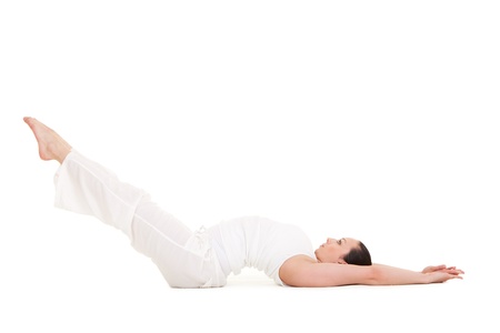Young woman doing yoga exerciseの写真素材