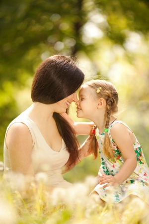 Mother and daughter in the parkの写真素材