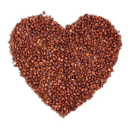 Heart of coffee beansの写真素材