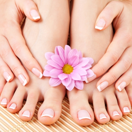 care for beautiful woman legsの写真素材