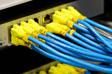 Ethernet switch isolated and router connect Lan colorful