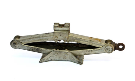 Old Car Jack over white backgroundの写真素材