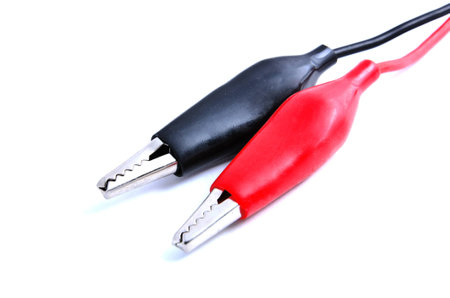 electric Jumper cables isolated on white background