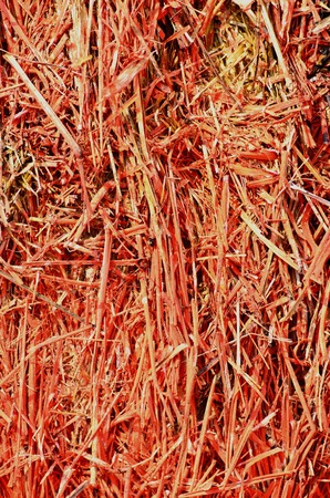 Close up of straw paint red colour background textureの写真素材