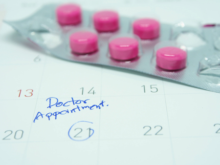 doctor appointment   with medicineの写真素材