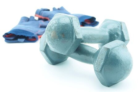 weight training with dumbbellsの写真素材