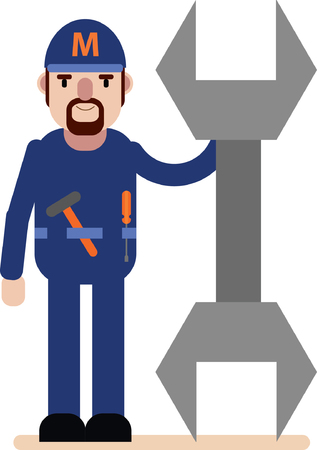 mechanic vector cartoon illustrationのイラスト素材
