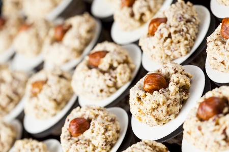 delicious hazelnut christmas cookiesの写真素材