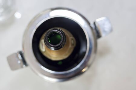 champagne and glasses at celebrationsの写真素材