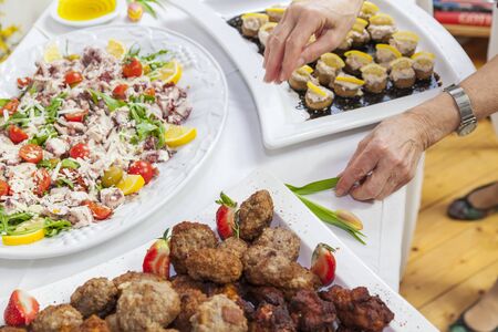 preparing buffet at home