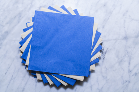 napkins on marble tableの写真素材