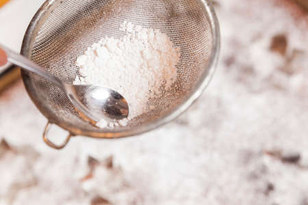 preparing cookies for christmasの写真素材