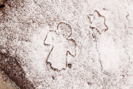preparing cookies for christmasの写真素材