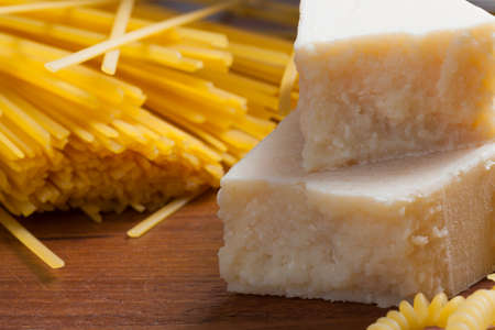italian food mediterranean cooking pasta still life different kinds of pasta cheese and olive oil