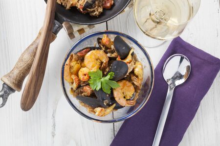 arroz de marisco portugese paella seafood rustic classic curry rice summer dishの写真素材