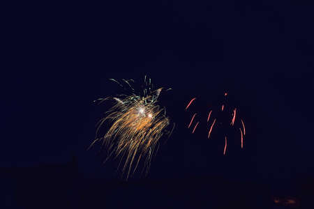 fireworks in the night skyの写真素材