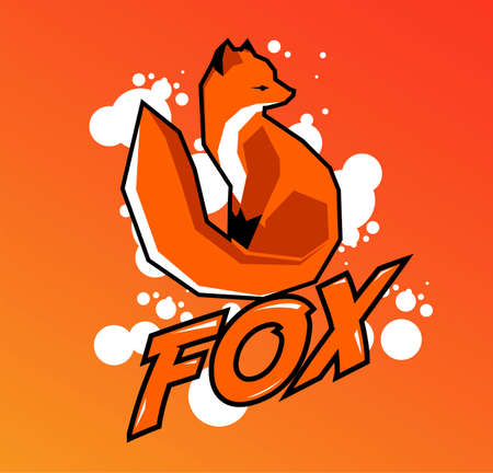 red fox illustration vector drawingのイラスト素材