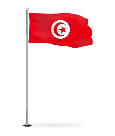 Bundle of Tunisian national flag vector imageのイラスト素材
