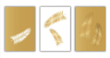 Vector Image Illustration of a frame with golden coconut leaf decorationのイラスト素材
