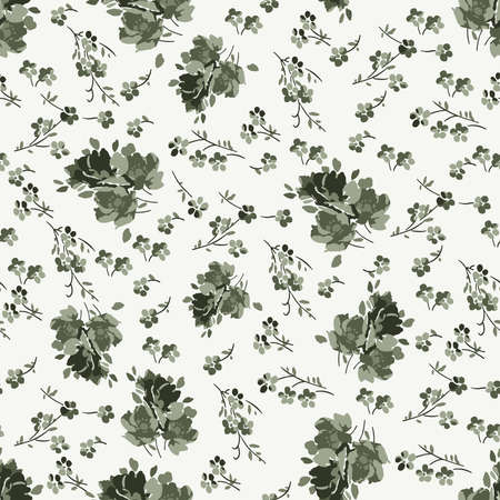 Seamless repeat surface pattern design with open modern floral motifs and design in tone on tone colors.の写真素材