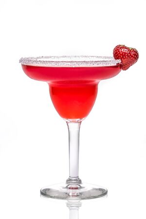 A glass of Strawberry Margaritaの写真素材