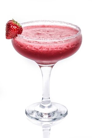 A glass of Strawberry Margaritaの写真素材