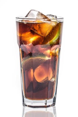 A glass of Cuba libre coctailの写真素材