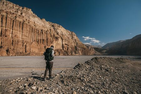 Trekking in Upper mustang - Kingdom of Lo. Nepalの写真素材