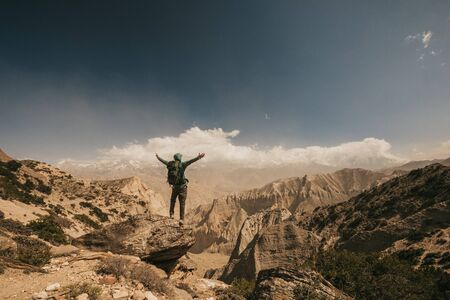 Trekking in Upper mustang - Kingdom of Lo. Nepalの写真素材