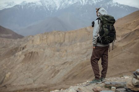 Trekking in Upper mustang - Kingdom of Lo. Nepalの写真素材