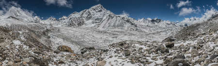 Everest base camp trekking. high mountains in Nepal. high altitude landscapeの写真素材
