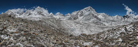 Everest base camp trekking. high mountains in Nepal. high altitude landscapeの写真素材