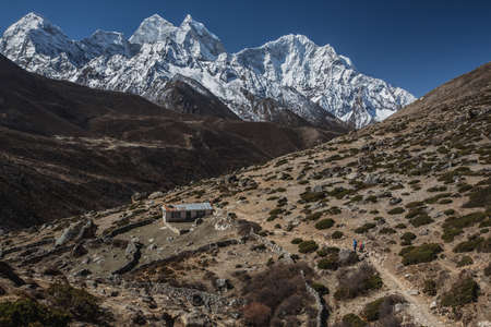 Everest base camp trekking. high mountains in Nepal. high altitude landscapeの写真素材