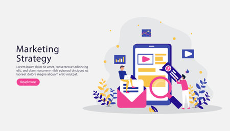 affiliate digital marketing strategy concept. refer a friend with people character sharing referral business partnership and earn money online. template for web landing page, banner, presentationのイラスト素材