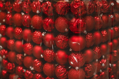 Colored balls toys for the Christmas tree in store.の写真素材