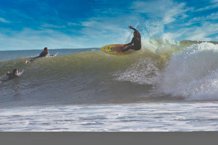 Surfing Rincon point in California