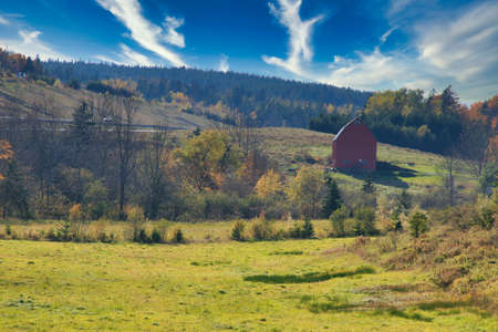 traveling in the Midlands in Nova Scotia in the fallの写真素材