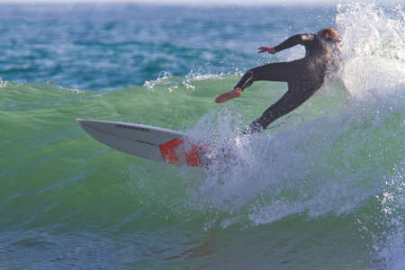 Surfing Rincon point in California