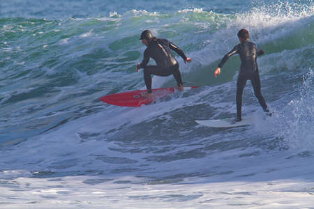 Surfing Rincon point in California