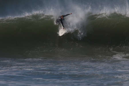 Surfing the Dredge in Ventura California 12-2008