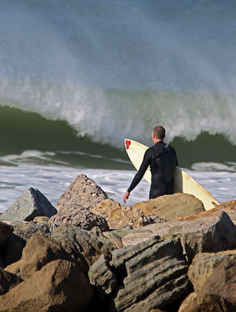Surfing at the Dredge in Ventura California